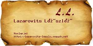 Lazarovits László névjegykártya