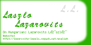 laszlo lazarovits business card